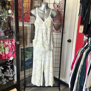 gilligan&omalley green and white floral sleepwear